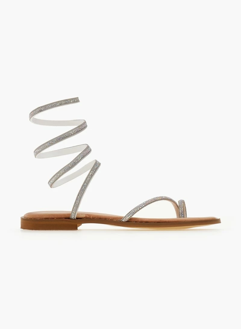 Σανδάλια δερμάτινα με στρας έλασμα estil - Ασημί Σανδάλια δερμάτινα με στρας έλασμα Estil - Ασημί -The Fashion Project Κατάστημα sandalia dermatina estil me strass elasma 105581 fa2i