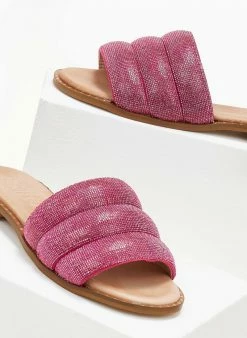 Σανδάλια δερμάτινα με στρας φάσα Estil - Φούξια -The Fashion Project Κατάστημα sandalia dermatina estil me strass fasa 105828 cojr