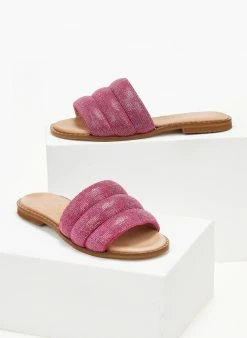 Σανδάλια δερμάτινα με στρας φάσα Estil - Φούξια -The Fashion Project Κατάστημα sandalia dermatina estil me strass fasa 105828 fco6