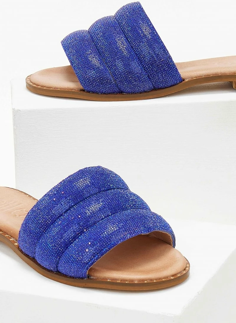 Σανδάλια δερμάτινα με στρας φάσα estil - Μπλε Σανδάλια δερμάτινα με στρας φάσα Estil - Μπλε -The Fashion Project Κατάστημα sandalia dermatina estil me strass fasa 105830