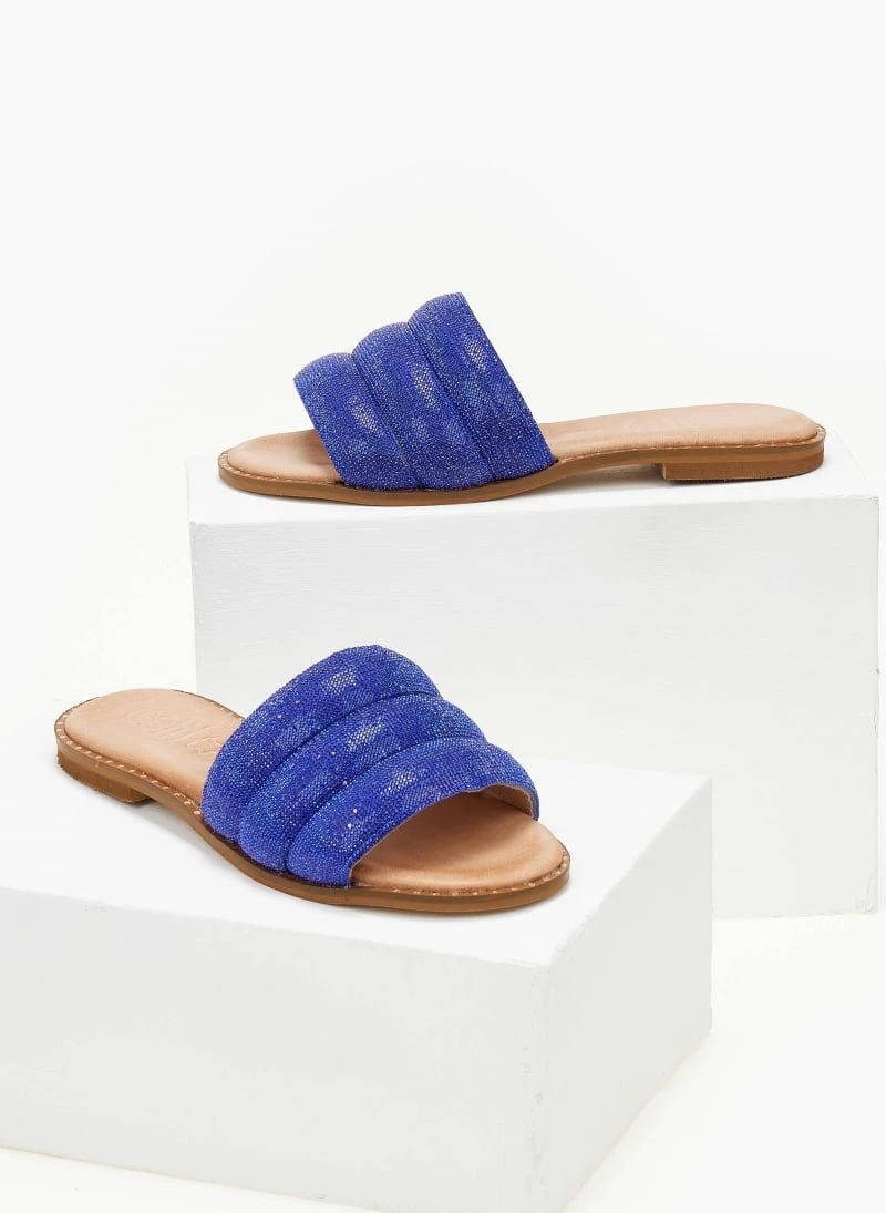 Σανδάλια δερμάτινα με στρας φάσα estil - Μπλε Σανδάλια δερμάτινα με στρας φάσα Estil - Μπλε -The Fashion Project Κατάστημα sandalia dermatina estil me strass fasa 105830 yzlb