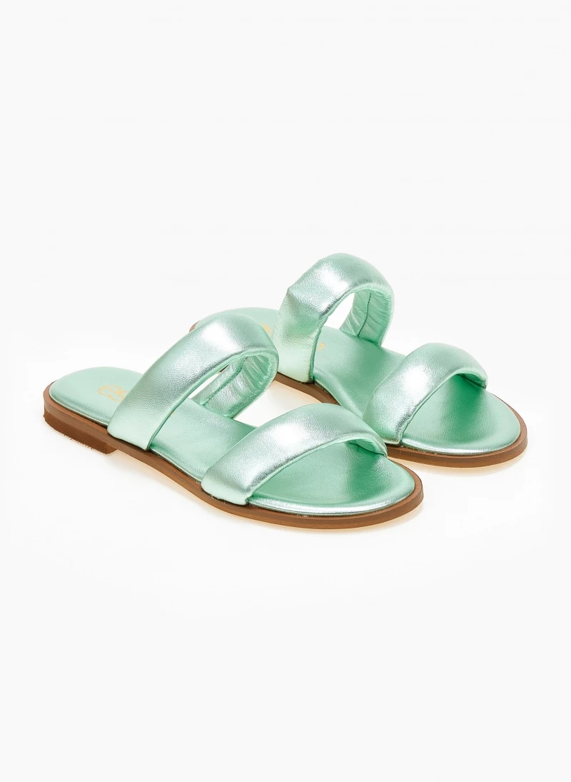 Σανδάλια δερμάτινα μεταλλιζέ estil - Πράσινο Σανδάλια δερμάτινα μεταλλιζέ Estil - Πράσινο -The Fashion Project Κατάστημα sandalia dermatina estil metallize 105878 srsl