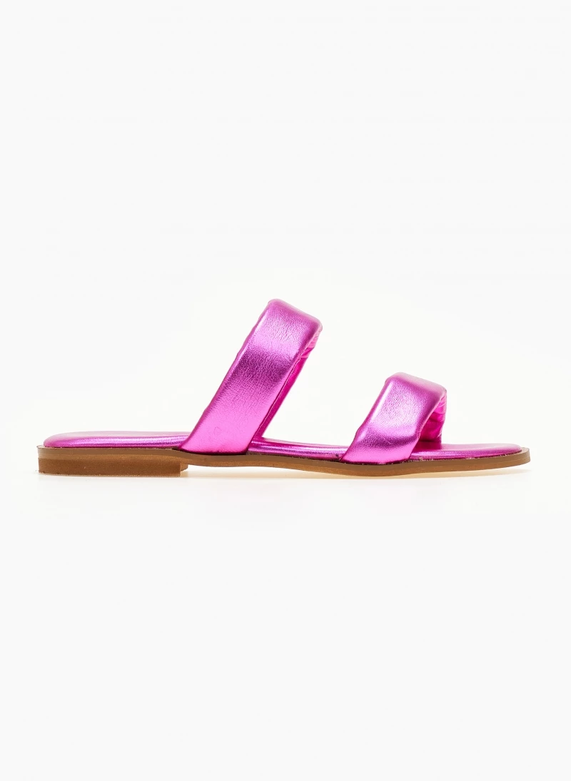 Σανδάλια δερμάτινα μεταλλιζέ estil - Φούξια Σανδάλια δερμάτινα μεταλλιζέ Estil - Φούξια -The Fashion Project Κατάστημα sandalia dermatina estil metallize 105879 nmcd