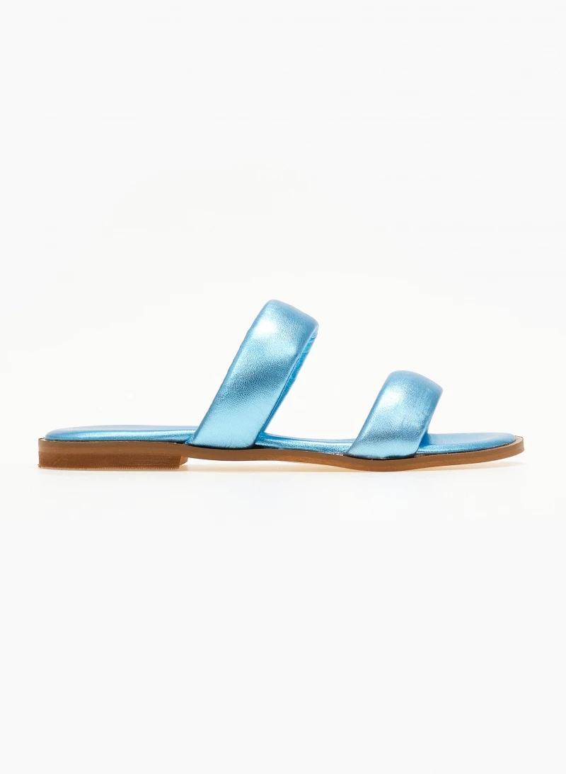 Σανδάλια δερμάτινα μεταλλιζέ estil - Μπλε Σανδάλια δερμάτινα μεταλλιζέ Estil - Μπλε -The Fashion Project Κατάστημα sandalia dermatina estil metallize 105880 aj81