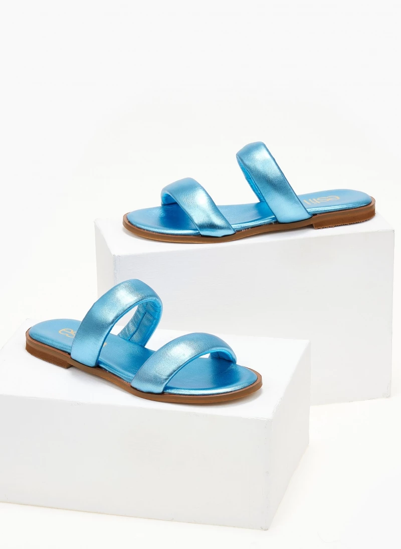 Σανδάλια δερμάτινα μεταλλιζέ estil - Μπλε Σανδάλια δερμάτινα μεταλλιζέ Estil - Μπλε -The Fashion Project Κατάστημα sandalia dermatina estil metallize 105880 e63s