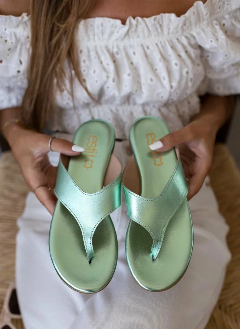 Σανδάλια δερμάτινα μεταλλιζέ esti - Βεραμάν Estil Σανδάλια δερμάτινα μεταλλιζέ Esti - Βεραμάν -The Fashion Project Κατάστημα sandalia dermatina estil metallize 106241 t1ey