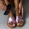 Σανδάλια δερμάτινα σε μεταλλικά χρώματα Estil - Ροζ -The Fashion Project Κατάστημα sandalia dermatina estil se metallika xrwmata 105379 0vaf