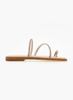 Σανδάλια δερμάτινα με διακριτικά στρας Iris - Χαλκός -The Fashion Project Κατάστημα sandalia dermatina iris me diakritika strass 104007 ydin