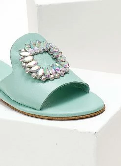 Σανδάλια δερμάτινα IRIS με ιριδίζουσες πέτρες - Βεραμάν -The Fashion Project Κατάστημα sandalia dermatina iris me iridizouses petres 104322 xnc6