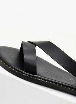 Σανδάλια δερμάτινα με μπαρέτα Iris - Μαύρο -The Fashion Project Κατάστημα sandalia dermatina iris me mpareta 102698 t440