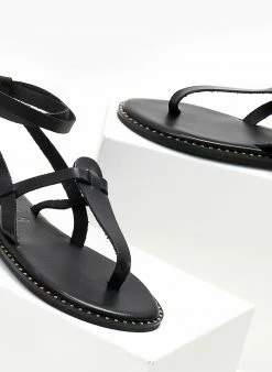 Σανδάλια δερμάτινα με μπαρέτα Iris - Μαύρο -The Fashion Project Κατάστημα sandalia dermatina iris me mpareta 104736 yeha