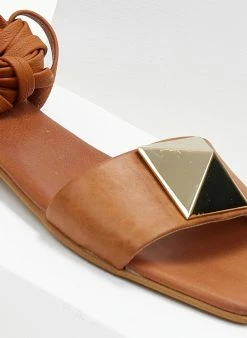 Σανδάλια δερμάτινα με μεγάλο τρουκ Iris - Ταμπά -The Fashion Project Κατάστημα sandalia dermatina iris me oversize trouk 105042 2bw8