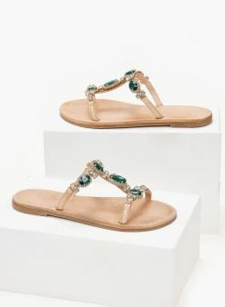 Σανδάλια δερμάτινα με πέτρες Iris - Φυσικό 4 Σανδάλια δερμάτινα με πέτρες Iris - Φυσικό -The Fashion Project Κατάστημα sandalia dermatina iris me petres 102691 pxft