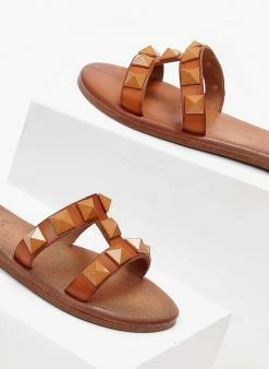 Σανδάλια δερμάτινα με τρουκς Iris - Ταμπά -The Fashion Project Κατάστημα sandalia dermatina iris me trouks 102673 4hp6