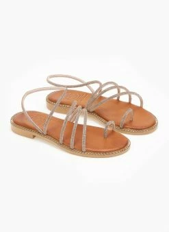 Σανδάλια δερμάτινα με λοξά λουράκια Tfp - Χαλκός -The Fashion Project Κατάστημα sandalia dermatina me loksa lourakia tfp 111754 1h2f