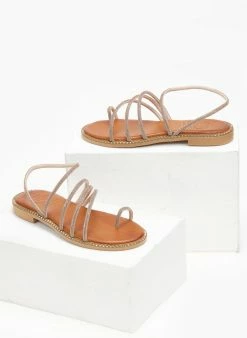 Σανδάλια δερμάτινα με λοξά λουράκια Tfp - Χαλκός -The Fashion Project Κατάστημα sandalia dermatina me loksa lourakia tfp 111754 pypm