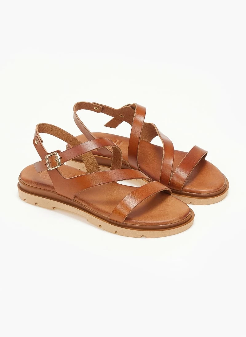 Σανδάλια δερμάτινα με λοξό λουράκι tfp - Ταμπά Σανδάλια δερμάτινα με λοξό λουράκι Tfp - Ταμπά -The Fashion Project Κατάστημα sandalia dermatina me lokso louraki tfp 111697 immt