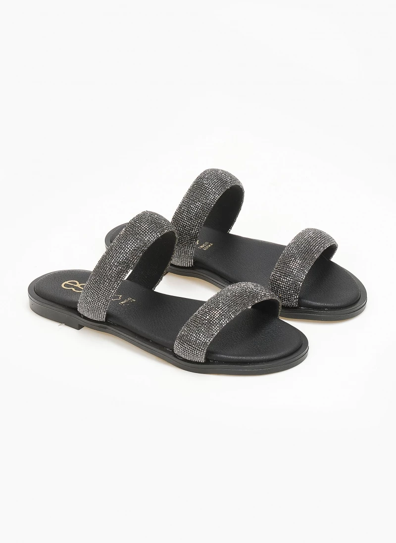 Σανδάλια δερμάτινα με στρας Estil - Μαύρο Σανδάλια δερμάτινα με στρας Estil - Μαύρο -The Fashion Project Κατάστημα sandalia dermatina me stras estil 111629 4fkl