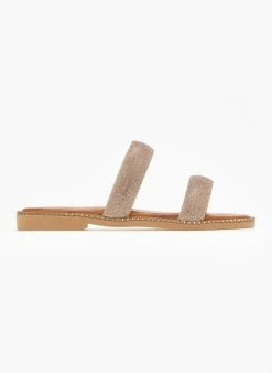 Σανδάλια δερμάτινα με στρας φάσες Tfp - Χαλκός