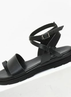 Σανδάλια δερμάτινα με χιαστί δέσιμο Tfp - Μαύρο 4 Σανδάλια δερμάτινα με χιαστί δέσιμο Tfp - Μαύρο -The Fashion Project Κατάστημα sandalia dermatina me xiasti desimo tfp 111699 d34s