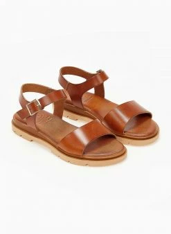 Σανδάλια δερμάτινα με μία φάσα Tfp - Tαμπά -The Fashion Project Κατάστημα sandalia dermatina tfp me anatomiki sola 103722 c9cd