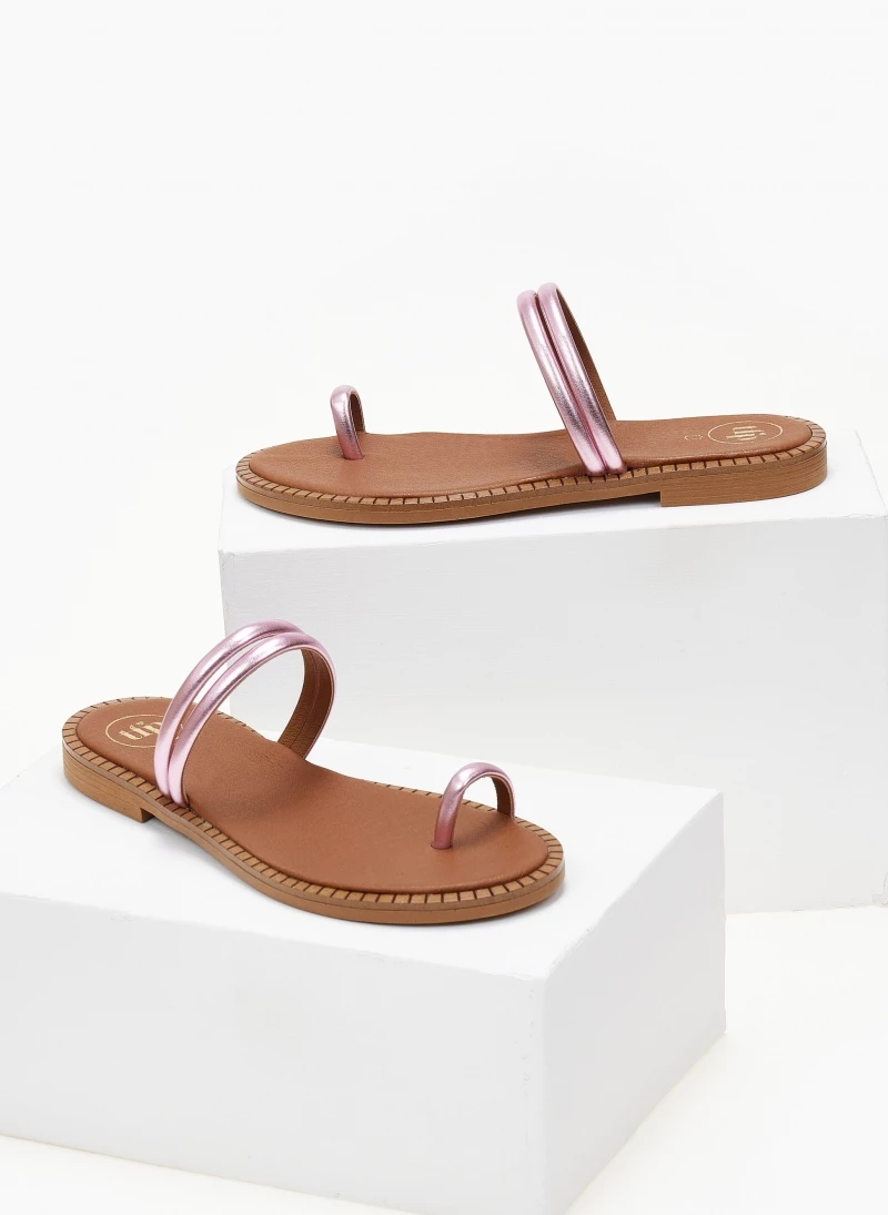 Σανδάλια δερμάτινα με διπλό λουράκι tfp - Ροζ Σανδάλια δερμάτινα με διπλό λουράκι Tfp - Ροζ -The Fashion Project Κατάστημα sandalia dermatina tfp me diplo louraki 105181 yb3t