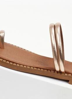 Σανδάλια δερμάτινα με διπλό λουράκι Tfp - Χαλκός -The Fashion Project Κατάστημα sandalia dermatina tfp me diplo louraki 105182 69rx