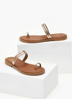 Σανδάλια δερμάτινα με διπλό λουράκι Tfp - Χαλκός -The Fashion Project Κατάστημα sandalia dermatina tfp me diplo louraki 105182 6nj2