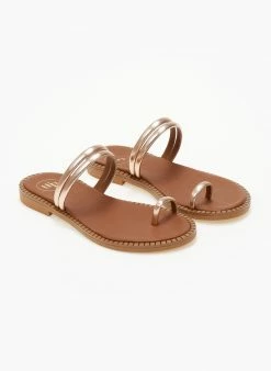 Σανδάλια δερμάτινα με διπλό λουράκι Tfp - Χαλκός -The Fashion Project Κατάστημα sandalia dermatina tfp me diplo louraki 105182 7w1v