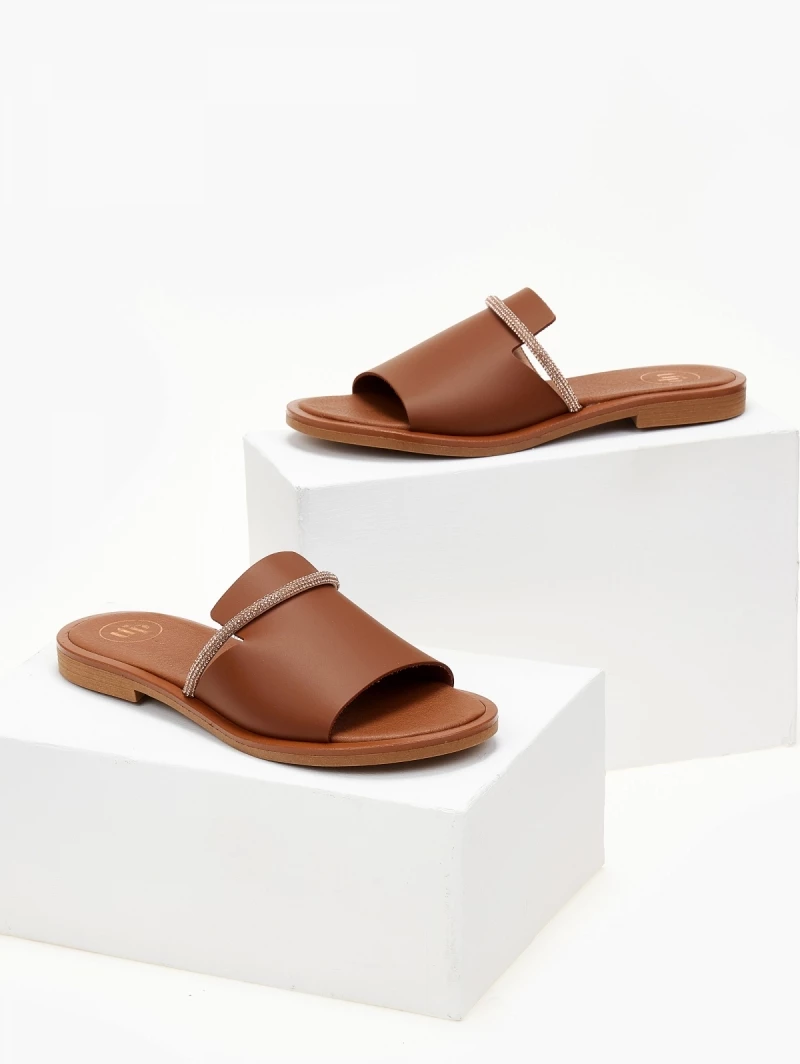 Σανδάλια δερμάτινα με φαρδιά φάσα tfp - Ταμπά Σανδάλια δερμάτινα με φαρδιά φάσα Tfp - Ταμπά -The Fashion Project Κατάστημα sandalia dermatina tfp me fardia fasa 105436 gjpc