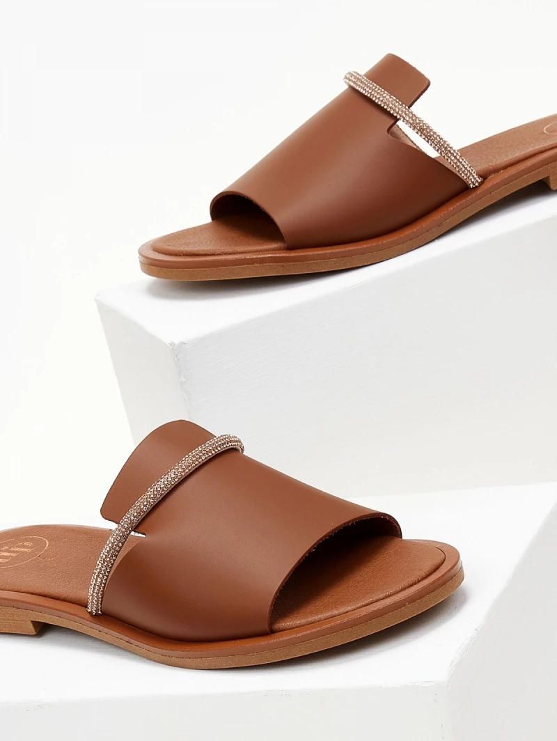 Σανδάλια δερμάτινα με φαρδιά φάσα tfp - Ταμπά Σανδάλια δερμάτινα με φαρδιά φάσα Tfp - Ταμπά -The Fashion Project Κατάστημα sandalia dermatina tfp me fardia fasa 105436 lojt