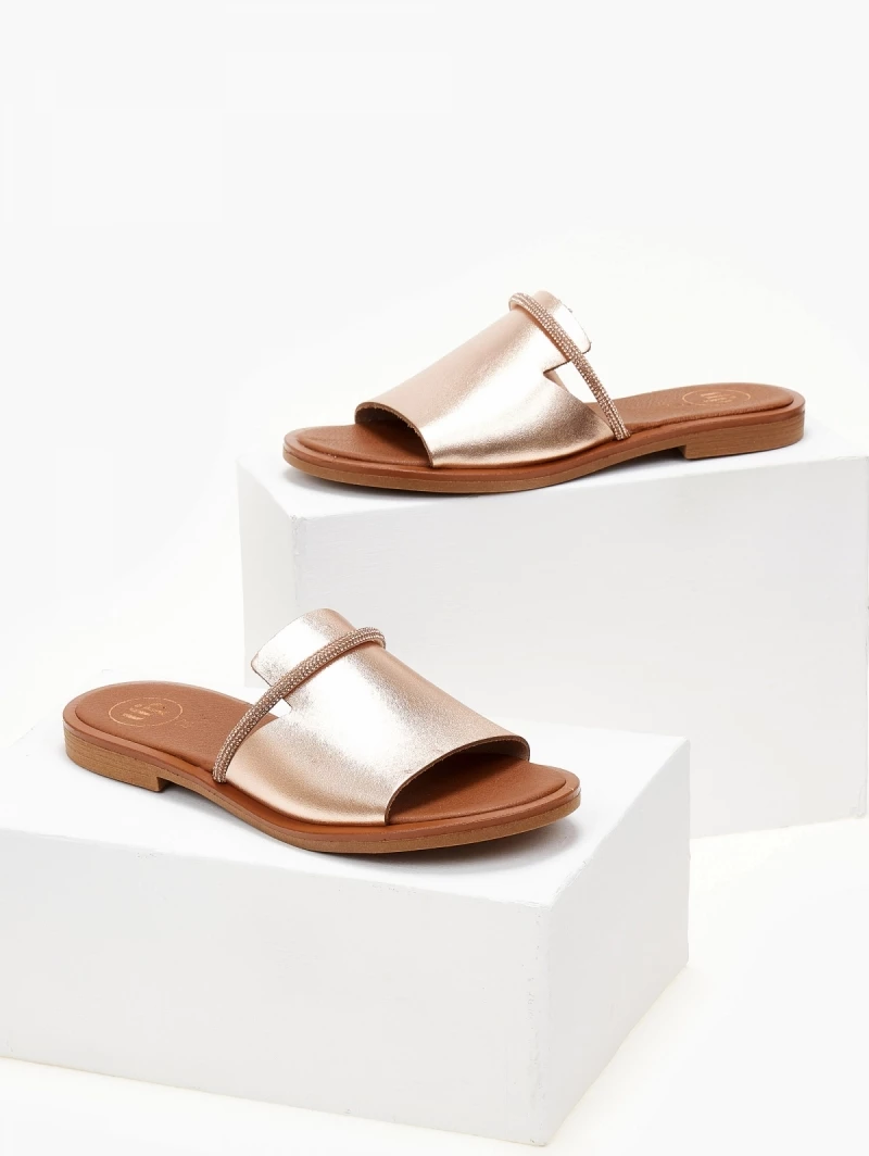 Σανδάλια δερμάτινα με φαρδιά φάσα tfp - Χαλκός Σανδάλια δερμάτινα με φαρδιά φάσα Tfp - Χαλκός -The Fashion Project Κατάστημα sandalia dermatina tfp me fardia fasa 105437 msm6