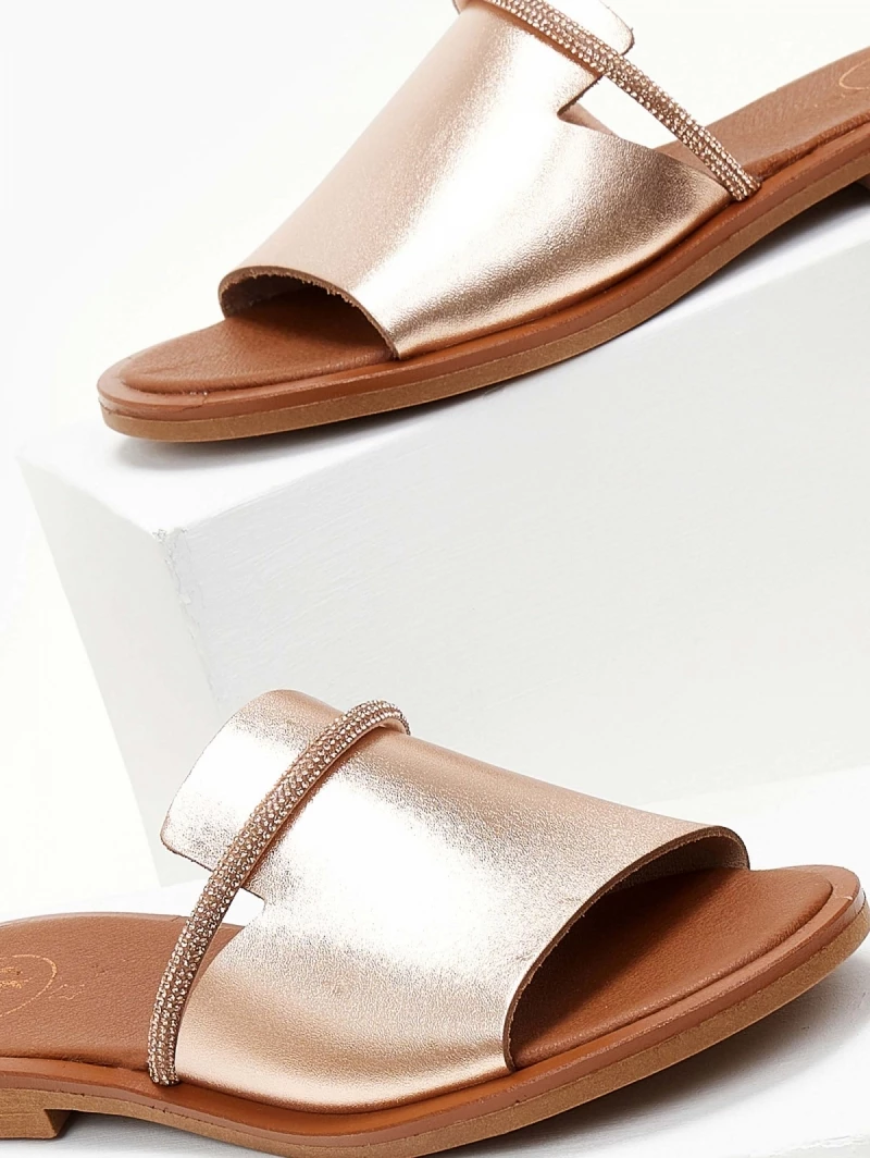 Σανδάλια δερμάτινα με φαρδιά φάσα tfp - Χαλκός Σανδάλια δερμάτινα με φαρδιά φάσα Tfp - Χαλκός -The Fashion Project Κατάστημα sandalia dermatina tfp me fardia fasa 105437