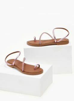 Σανδάλια δερμάτινα με περαστό λουράκι Tfp - Ροζ -The Fashion Project Κατάστημα sandalia dermatina tfp me perasto louraki 105321 k4ea