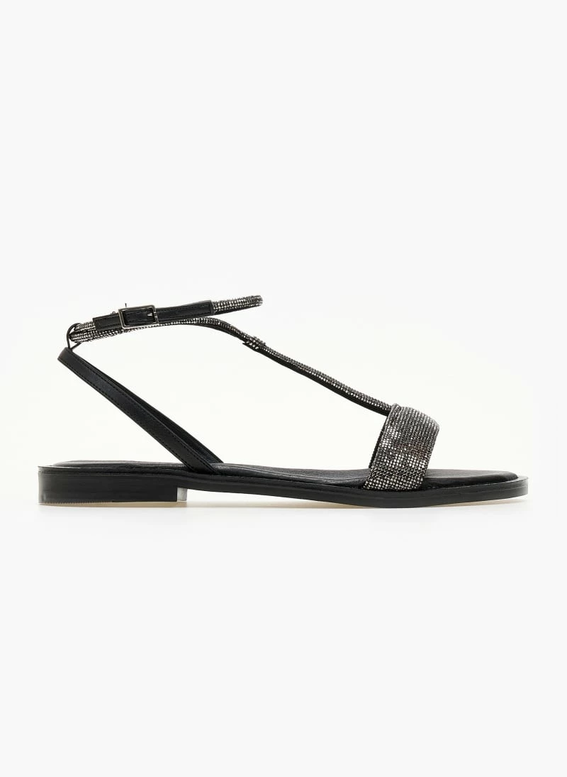 Σανδάλια δερμάτινα μe στρας tfp - Μαύρο Σανδάλια δερμάτινα μe στρας Tfp - Μαύρο -The Fashion Project Κατάστημα sandalia dermatina tfp me strass 105170 8y1w