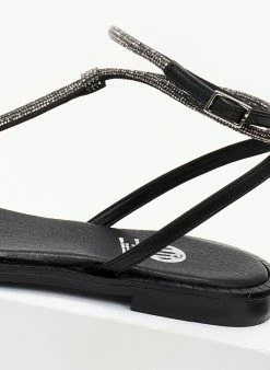 Σανδάλια δερμάτινα μe στρας Tfp - Μαύρο 4 Σανδάλια δερμάτινα μe στρας Tfp - Μαύρο -The Fashion Project Κατάστημα sandalia dermatina tfp me strass 105170 mc2l