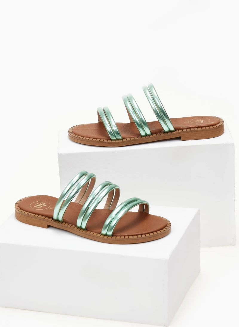 Σανδάλια δερμάτινα σε μεταλλικά χρώματα tfp - Πράσινο Σανδάλια δερμάτινα σε μεταλλικά χρώματα Tfp - Πράσινο -The Fashion Project Κατάστημα sandalia dermatina tfp se metallika xrwmata 105184 0rk0