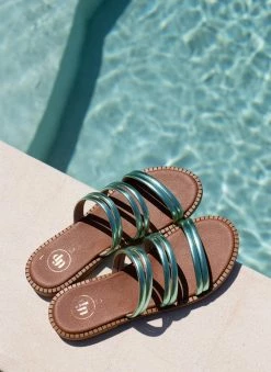 Σανδάλια δερμάτινα σε μεταλλικά χρώματα Tfp - Πράσινο 8 Σανδάλια δερμάτινα σε μεταλλικά χρώματα Tfp - Πράσινο -The Fashion Project Κατάστημα sandalia dermatina tfp se metallika xrwmata 105184 t20u