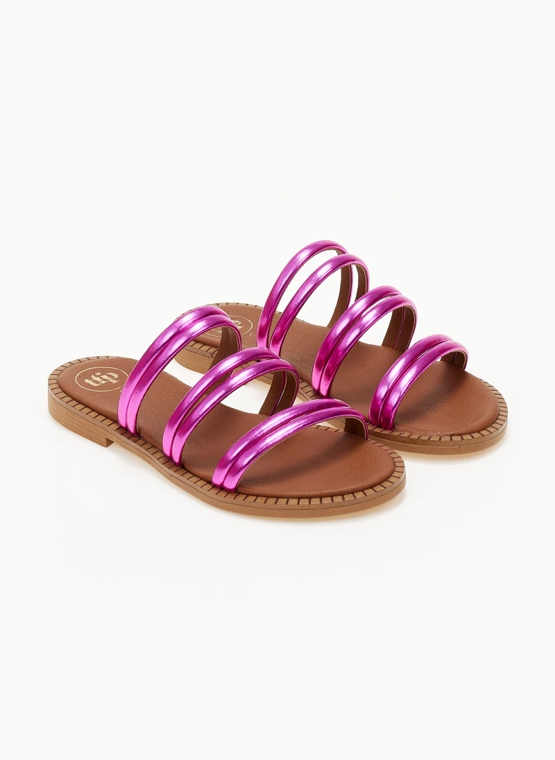 Σανδάλια δερμάτινα σε μεταλλικά χρώματα tfp - Φούξια Σανδάλια δερμάτινα σε μεταλλικά χρώματα Tfp - Φούξια -The Fashion Project Κατάστημα sandalia dermatina tfp se metallika xrwmata 105185 z5sr