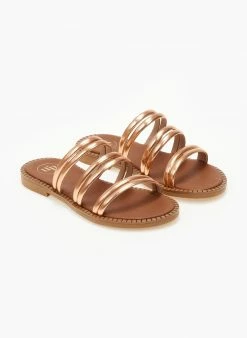 Σανδάλια δερμάτινα σε μεταλλικά χρώματα Tfp - Χαλκός -The Fashion Project Κατάστημα sandalia dermatina tfp se metallika xrwmata 105254 30rx