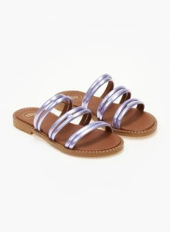 Σανδάλια δερμάτινα σε μεταλλικά χρώματα Tfp - Λιλά -The Fashion Project Κατάστημα sandalia dermatina tfp se metallika xrwmata 105255 3vec