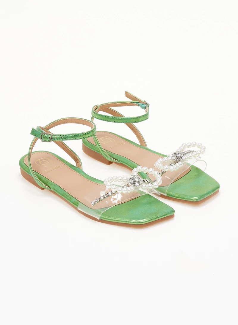 Σανδάλια με στρας κσι πέρλες - Πράσινο The Fashion Project Σανδάλια με στρας κσι πέρλες - Πράσινο -The Fashion Project Κατάστημα sandalia diafaneia me fiogko kai perles 104775 c9cp