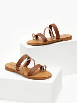 The Fashion Project Σανδάλια δερμάτινα με λουράκια και Strass Estil - Ταμπά -The Fashion Project Κατάστημα sandalia estil dermatina me leptes fases kai stras 105457 sxvl