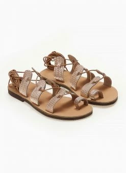 Σανδάλια δερμάτινα με κορδόνια Estil - Χαλκός 5 Σανδάλια δερμάτινα με κορδόνια Estil - Χαλκός -The Fashion Project Κατάστημα sandalia estil dermatina me pattern psatha 104743 2p0l