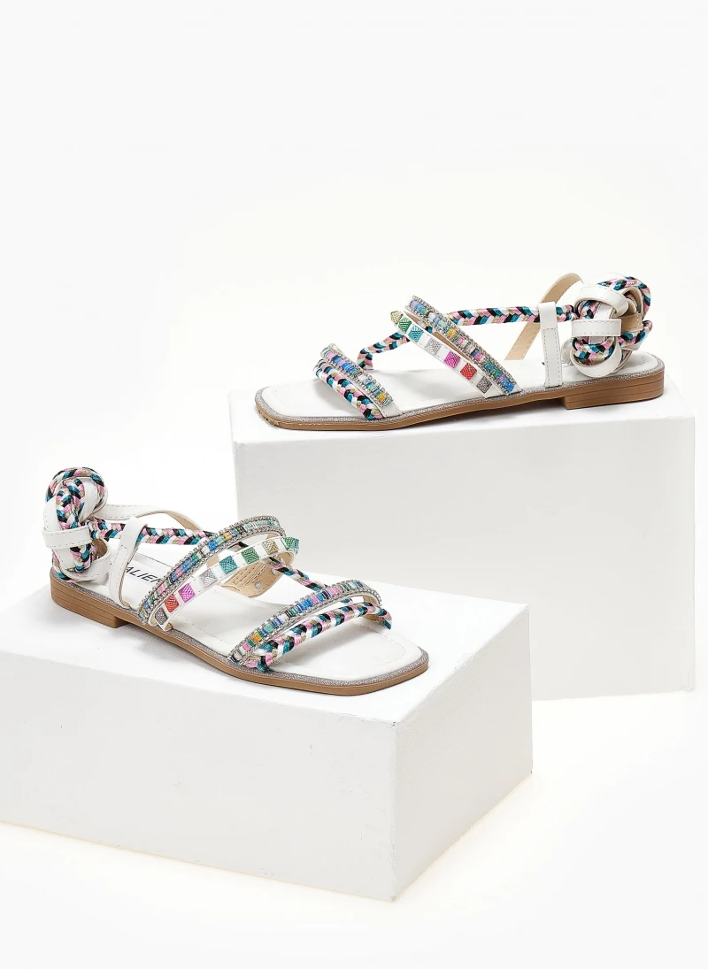 The Fashion Project Σανδάλια με τρουκς και κορδόνια - Λευκό - Image 3