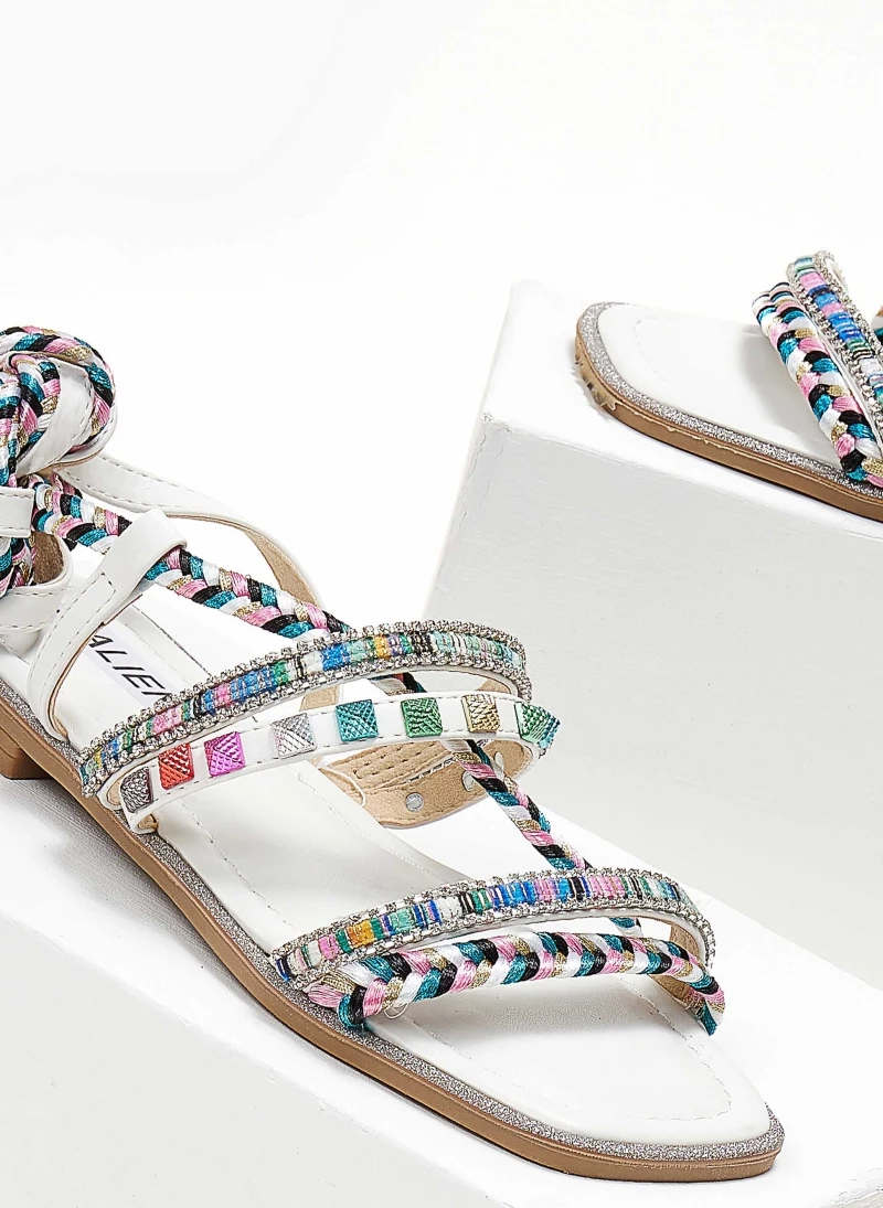 The Fashion Project Σανδάλια με τρουκς και κορδόνια - Λευκό - Image 6