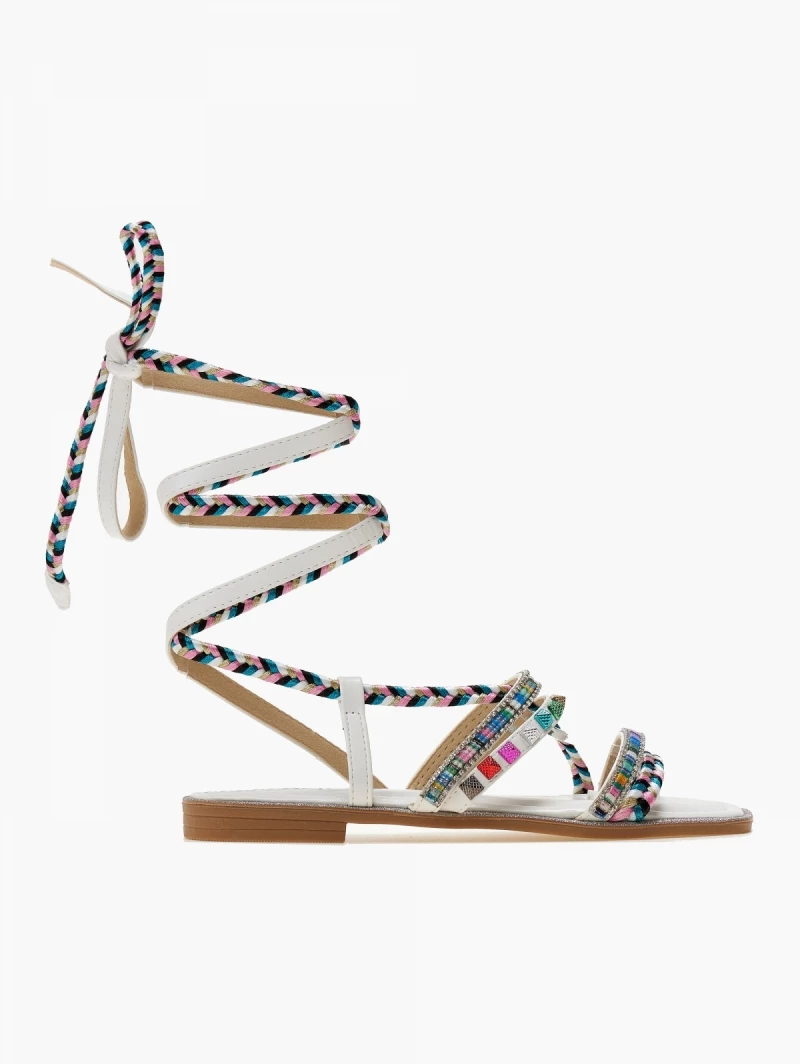 The Fashion Project Σανδάλια με τρουκς και κορδόνια - Λευκό - Image 2