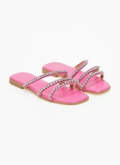 The Fashion Project Σανδάλια με στρας και λοξά λουράκια - Φούξια -The Fashion Project Κατάστημα sandalia me loksa lourakia me strass 101081 uhik