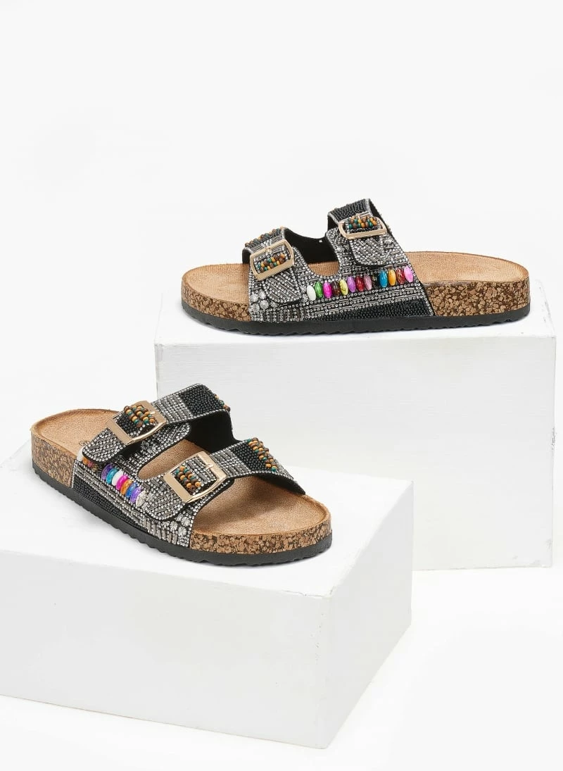 Σανδάλια με στρας και χάντρες - Μαύρο The Fashion Project Σανδάλια με στρας και χάντρες - Μαύρο -The Fashion Project Κατάστημα sandalia me strass kai xantres 110856 ii9g