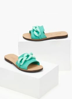 Σανδάλια δερμάτινα με αλυδίσα Estil - Βεραμάν -The Fashion Project Κατάστημα sandalia nubuck estil me mat kokalini alusida 103121 itgt